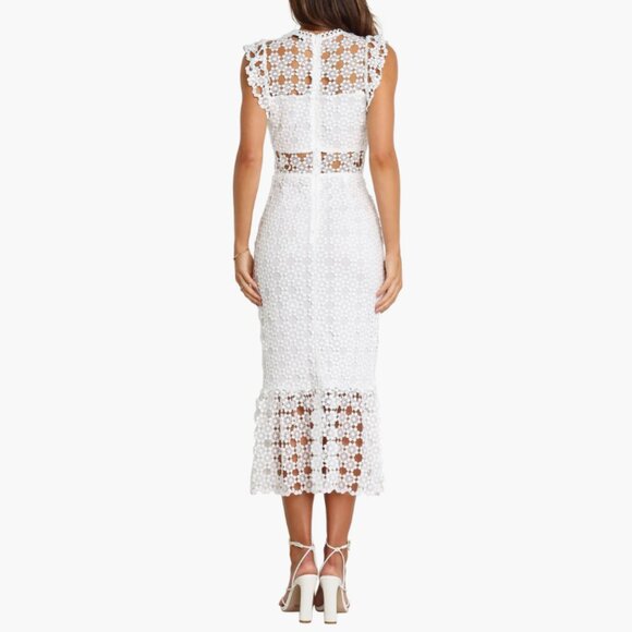Pedal & Pup White Lauren Lace Overlay Midi Dress Size 14 - 47745 - Picture 4 of 15